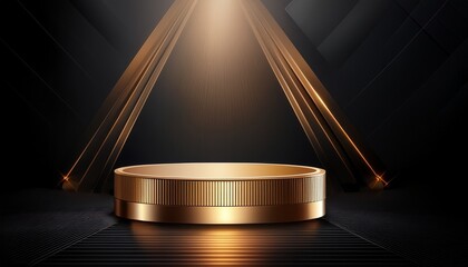 luxurious empty podium stage with pedestal on dark backdrop decoration product decoration product presentation