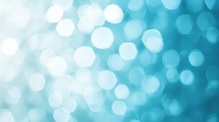 abstract blue bokeh background with light hexagonal shapes