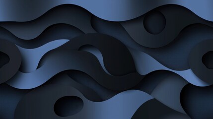 Wall Mural - A dark blue and black gradient background with a smooth noise texture effect, creating a modern and moody atmosphere.