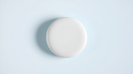 White blank badge. Glossy round button. Pin badge