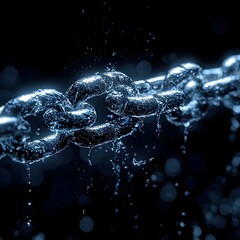 Wall Mural - glowing chain breaking apart symbolizing justice freeing the oppressed