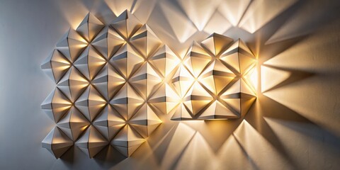Poster - A Geometric Wall Fixture Creates Intricate Light Patterns with Warm, Illuminating Rays