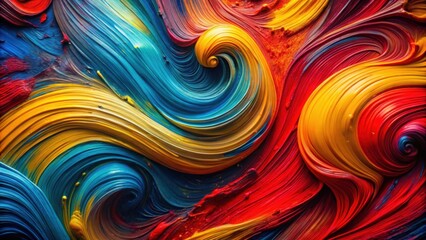 Aufkleber - Abstract Swirling Color Palette A Symphony of Vivid Hues and Dynamic Strokes