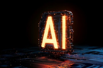 Wall Mural - ai technology - futuristic circuit design