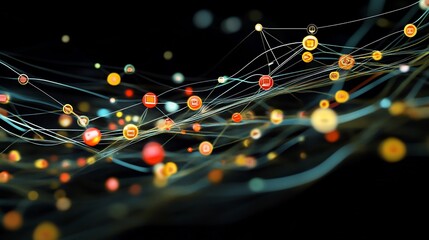 Aufkleber - Abstract depiction of payment gateway symbolic node dynamic layer representing secure online transaction
