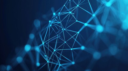 Abstract Blue Technology Background with Connecting Dots and Lines