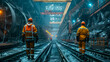 © Nattawaw bbt - Workers in Orange Safety Gear Overseeing Industrial Railway Scene