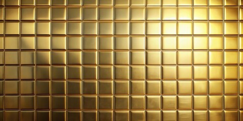 Fototapete - A Seamless Pattern of Shiny Gold Squares With a Subtle Embossed Texture and a Gradient of Light