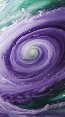 Wall Mural - 69. a gas giant with swirling clouds of violet and green, constantly shifting like a living organism