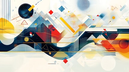 Poster - Abstract representation of business strategy featuring flowing geometric pattern symbolizing organizational planning growth
