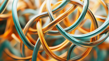 Fototapete - Abstract representation of supply chain management featuring interwoven line symbolizing inventory distribution networks
