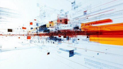 Leinwandbilder - Abstract visualization of critical path analysis emphasizing dynamic shape symbolic connections representing project flow