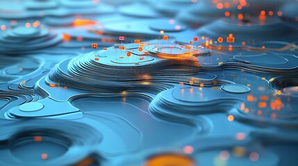 Fototapete - Abstract visualization of market segmentation featuring overlapping layer symbolic node targeting strategy