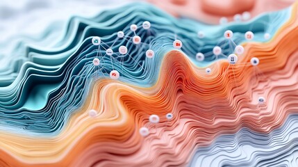 Leinwandbilder - Abstract visualization of market segmentation featuring overlapping layer symbolic node targeting strategy
