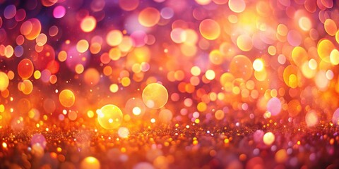 Aufkleber - A shimmering field of warm golden and red bokeh, evoking a sense of celebration, joy, and festive merriment.