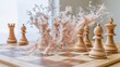 © PB Studio - close-up of a chessboard with abstract visual elements symbolizing the mental complexity behind business decisions and strategic thinking. [Chess Pieces]:[Business Battle] close-up, chessboard,