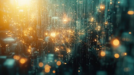 Abstract digital network data flow.