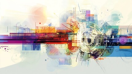 Poster - Artistic depiction of business innovation highlighting abstract layer representing creativity modern solutions