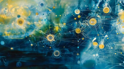 Leinwandbilder - Artistic depiction of customer relationship management symbolic node abstract layer representing engagement loyalty