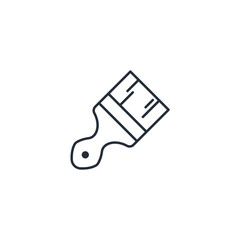 Aufkleber - Paintbrush icon symbol vector sign isolated on white background illustration for graphic and web design