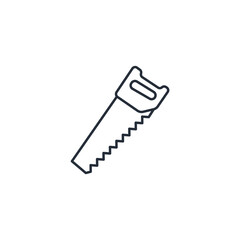 Aufkleber - saw cut sawing icon symbol vector sign isolated on white background illustration for graphic and web design