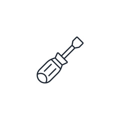 Aufkleber - Screwdriver icon symbol vector sign isolated on white background illustration for graphic and web design