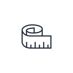 Aufkleber - Tape Measure icon symbol vector sign isolated on white background illustration for graphic and web design