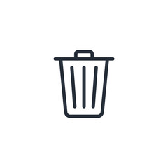 Aufkleber - delete, trash bin, garbage icon symbol vector sign isolated on white background illustration for graphic and web design