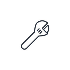 Aufkleber - Wrench icon symbol vector sign isolated on white background illustration for graphic and web design