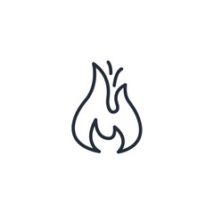 Aufkleber - Fire flame icon symbol vector sign isolated on white background illustration for graphic and web design