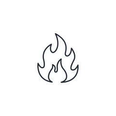 Aufkleber - Fire flame icon symbol vector sign isolated on white background illustration for graphic and web design
