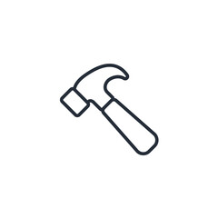 Aufkleber - Hammer icon symbol vector sign isolated on white background illustration for graphic and web design