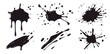 © Tanish - Black vector water or paint splashes and drops set, isolated on a white background