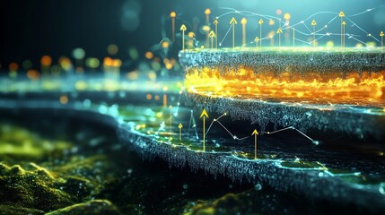 Fototapete - Conceptual depiction of angel investment highlighting interconnected layers symbolic arrows earlystage funding