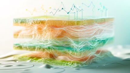 Fototapete - Conceptual depiction of angel investment highlighting interconnected layers symbolic arrows earlystage funding