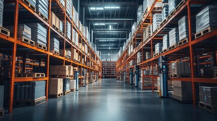 Leinwandbilder - Conceptual rendering of warehouse management systems focusing automation inventory control