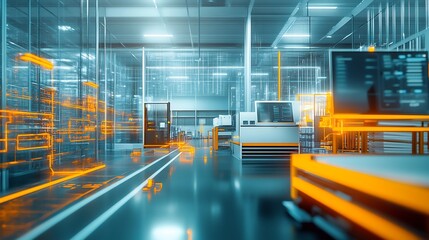 Leinwandbilder - Conceptual rendering of warehouse management systems focusing automation inventory control