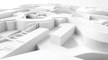Fototapete - Conceptual visualization of organizational design highlighting geometric shapes interconnected pathways structural efficiency
