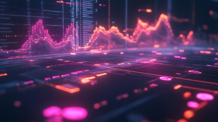 Fototapete - Customer insights displayed glowing data streams flowing vibrant analytic charts