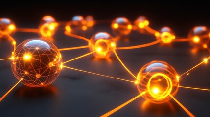 Aufkleber - Customer experience depicted radiant glowing orb connected through dynamic feedback loops