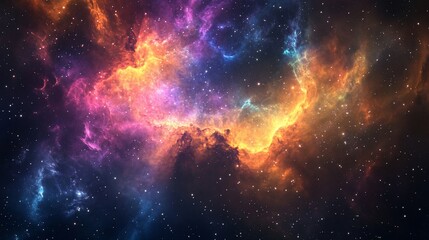 Canvas Print - cosmic nebula: a vivid display of celestial colors and starry wonders