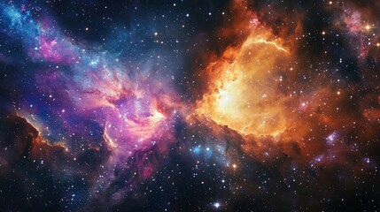 Canvas Print - cosmic nebula: a celestial tapestry of stars and glowing gases in deep space