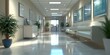 © Michael - Bright and modern hospital corridor with comfortable seating and plants in the afternoon