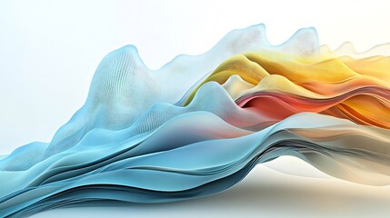 Fototapete - Highresolution rendering of SaaS featuring symbolic layer flowing forms representing cloudbased software services