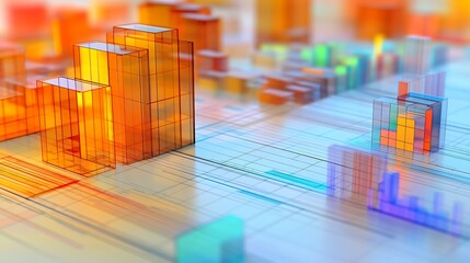 Fototapete - Highresolution visualization of financial modeling technique featuring discounted cash flow valuation models