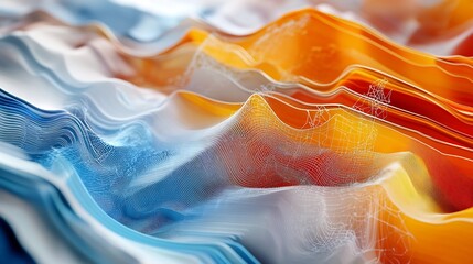 Fototapete - Highresolution visualization of financial modeling featuring flowing pattern symbolic layers representing risk analysis