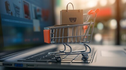 Leinwandbilder - Realistic depiction of cybersecurity ecommerce focusing data protection and secure payment gateways