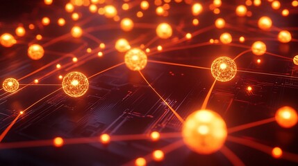 Fototapete - Userdriven systems visualized glowing orbs representing individual control influence