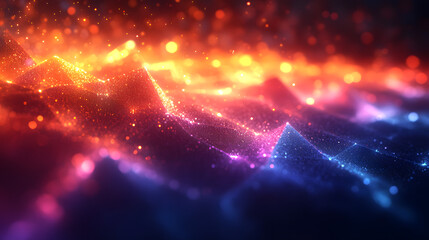 Sparkling Abstract: An abstract artwork filled with dynamic lines and radiant particles of light creates a sense of wonder and energy. 