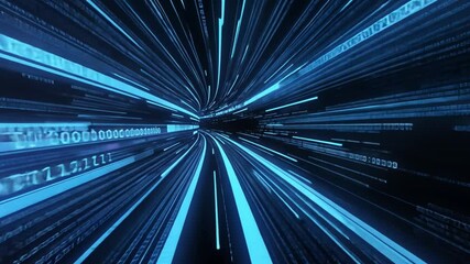 Abstract Digital Data Stream with Binary Code